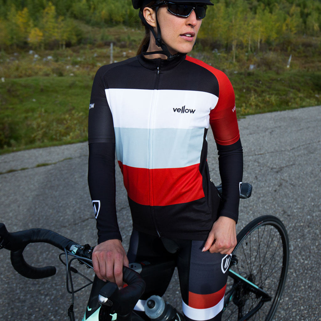 Red white cycling jersey shop